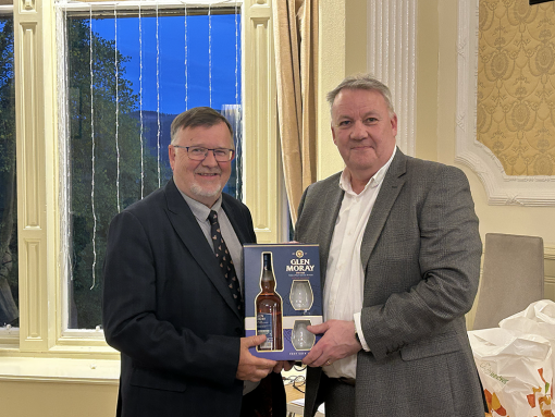 Rab Dickson at his retirement presentation