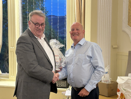 Stuart D'All at his retirement presentation